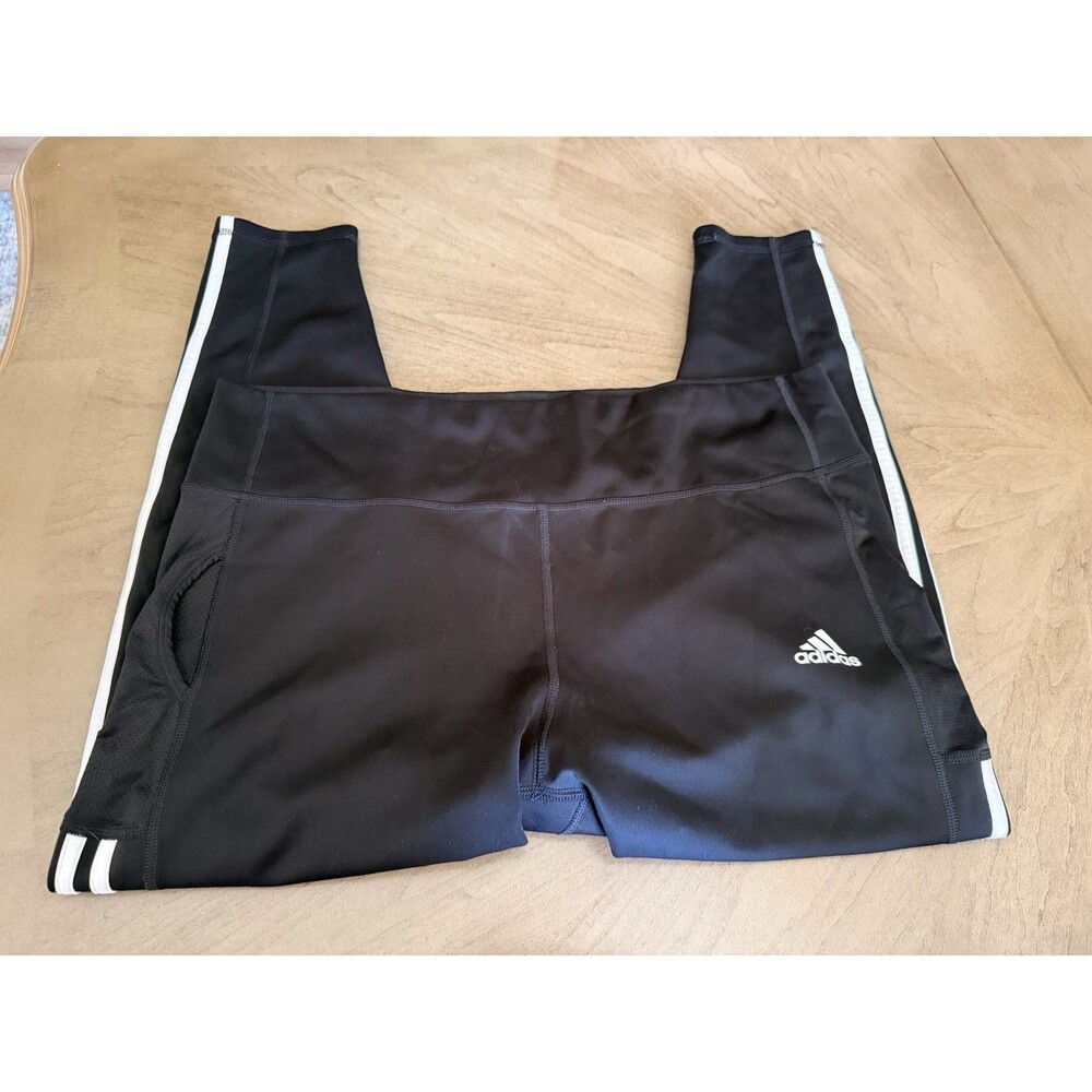 Adidas AEROREADY 7/8 Length Leggings Womens 2XL Black 3 Stripe Pocket Stretch